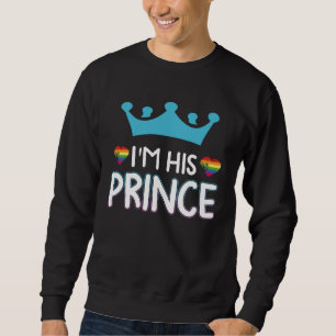 Rainbow Heart I m His Prince Gay Couple Valentine  Sweatshirt