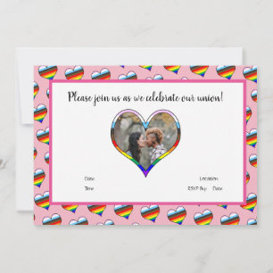 Rainbow Heart Invitation