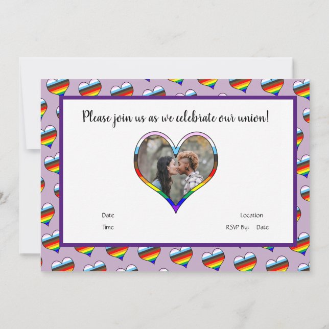 Rainbow Heart Invitation (Back)
