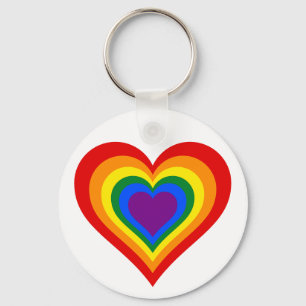 Rainbow Heart Keychain