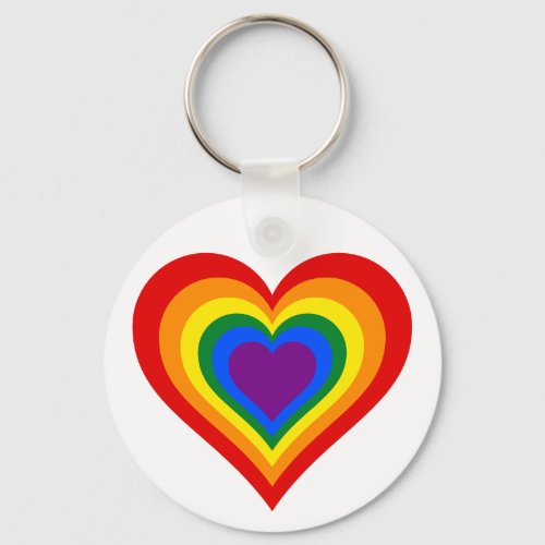 Rainbow Heart  Keychain