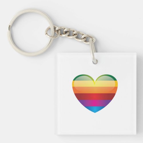 Rainbow Heart Keychain