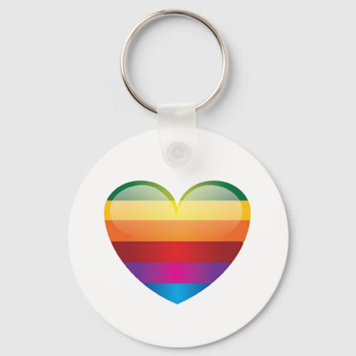 Rainbow Heart Keychain