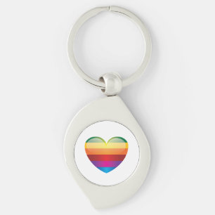 Rainbow Heart Keychain
