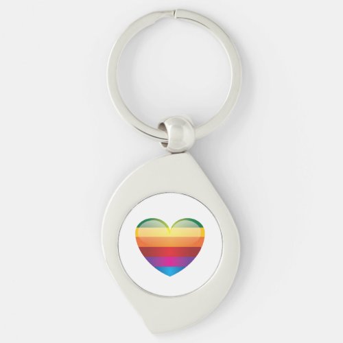 Rainbow Heart Keychain