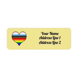 Rainbow Heart Label