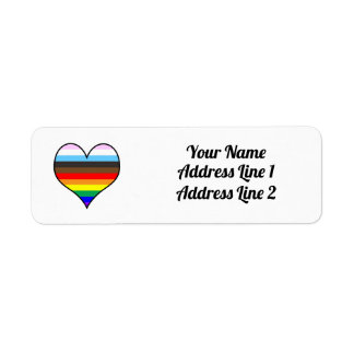 Rainbow Heart Label
