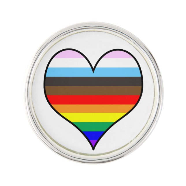 Rainbow Heart Lapel Pin (Front)