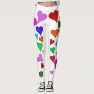 rainbow heart leggings, heart leggings, hearts, leggings