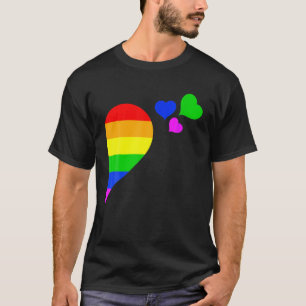 Rainbow Heart LGBT Lesbian Gay Couple LGBTQ Valent T-Shirt