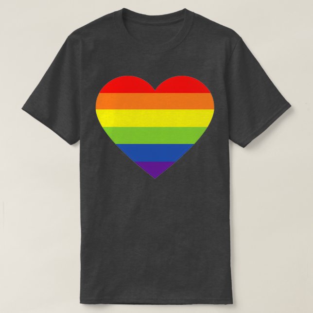 Rainbow Heart LGBTQ Design T-Shirt (Design Front)