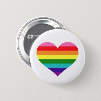 Rainbow Heart Lgbtq Love Button by RandomLife at Zazzle