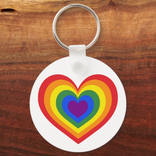 Rainbow Heart LGBTQ Pride Keychain