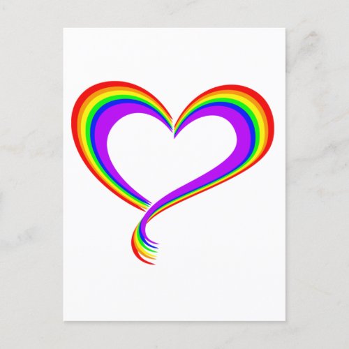 Rainbow Heart  LGBTQ Pride Postcard