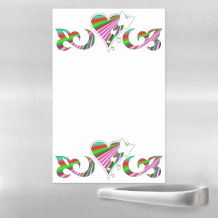 Rainbow Heart Lily and Butterfly Magnetic Dry Erase Sheet