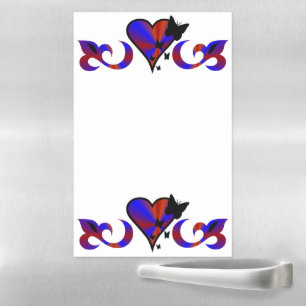 Rainbow Heart Lily and Butterfly Magnetic Dry Erase Sheet