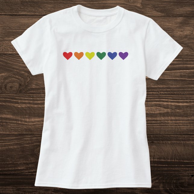 Rainbow Heart Line T-Shirt (Creator Uploaded)