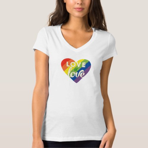 Rainbow Heart Love is Love T_Shirt