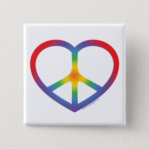 Rainbow Heart Love Peace Sign Button