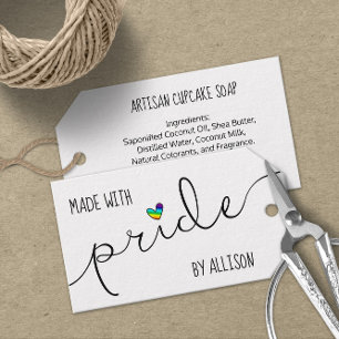 Rainbow Heart Made With Pride LGBTQ Artisan Gift Tags