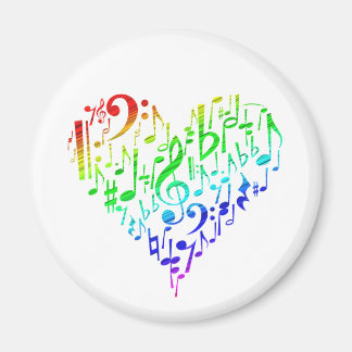 Rainbow Heart Magnet White