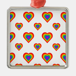 Rainbow Heart Metal Ornament