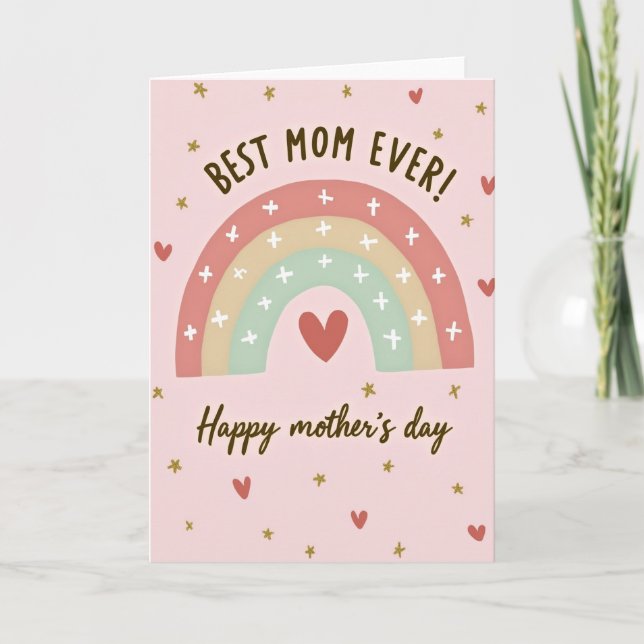 Rainbow Heart Mom Card (Front)