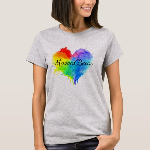 Rainbow Heart Moms T Shirt