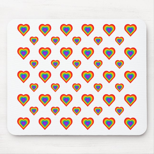 Rainbow Heart Mouse Pad (Front)