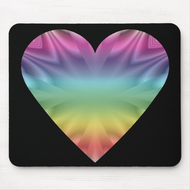 Rainbow Heart Mousepad (Front)