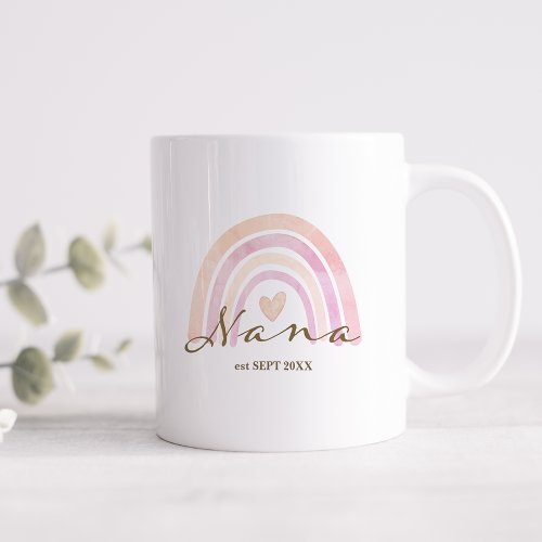 Rainbow Heart Nana Gift Coffee Mug