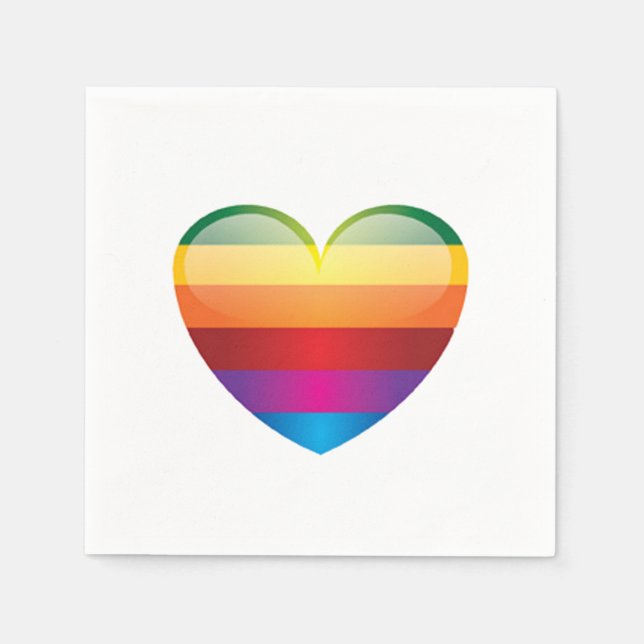 Rainbow Heart Napkins (Front)