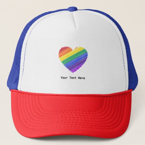 Rainbow Heart Of Love Trucker Hat