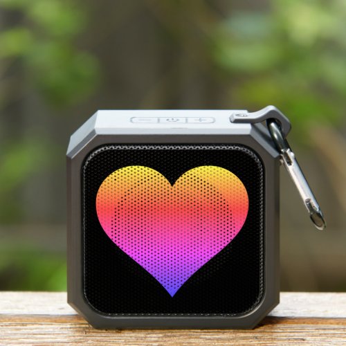 Rainbow Heart on Black Bluetooth Speaker