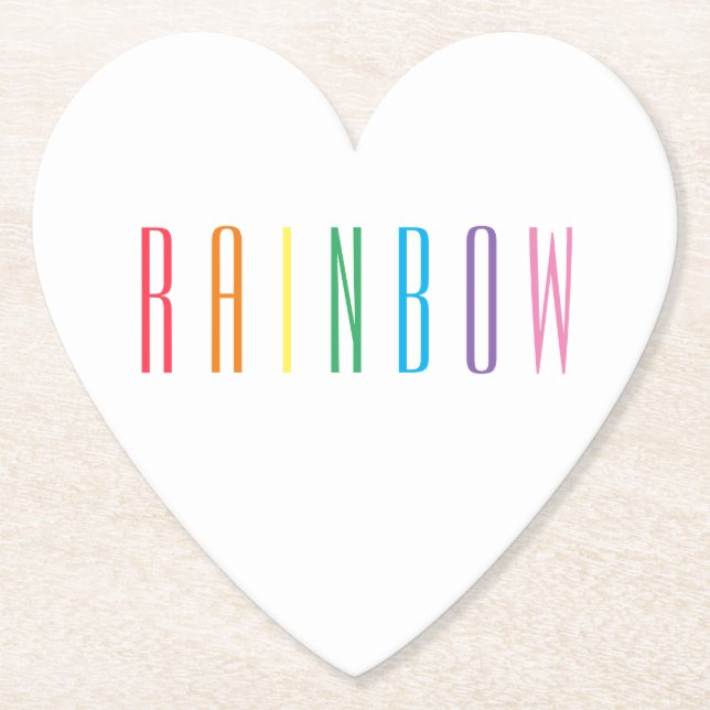 RAINBOW Heart Paper Coasters (Front)