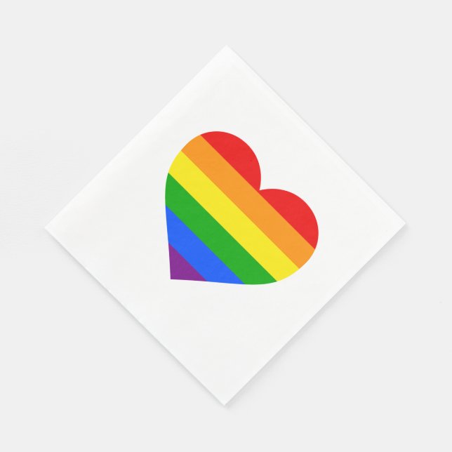 "RAINBOW HEART" PAPER NAPKINS (Corner)