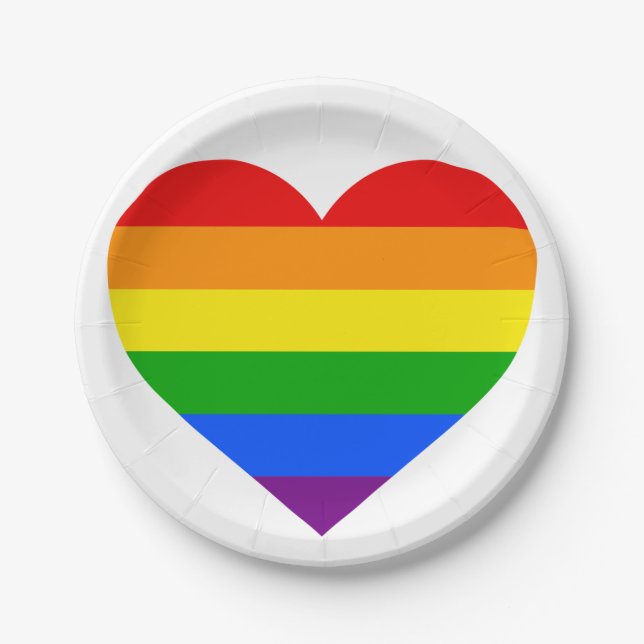 RAINBOW HEART" PAPER PLATES (Front)
