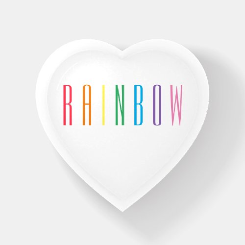 RAINBOW Heart Paperweight 