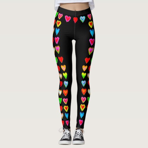 Rainbow Heart Pastel Leggings