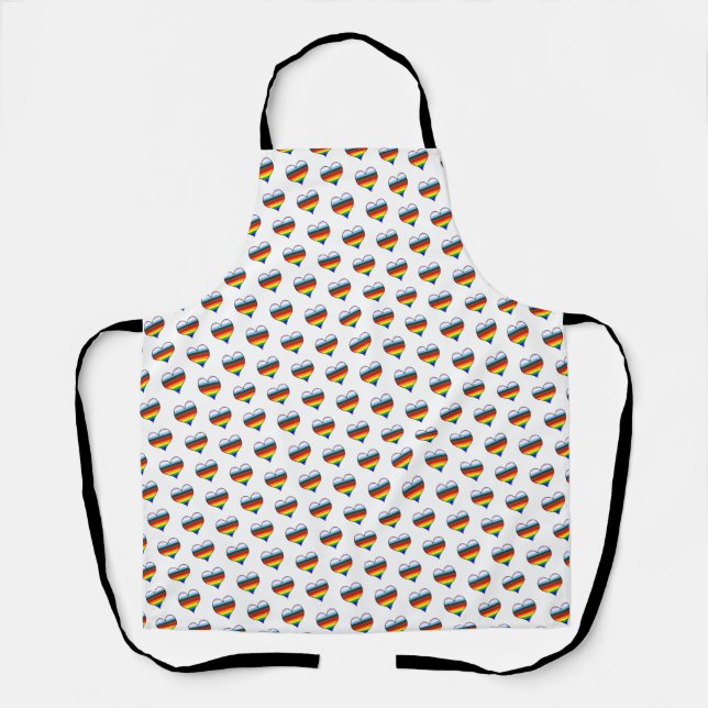 Rainbow Heart Pattern Apron (Front)