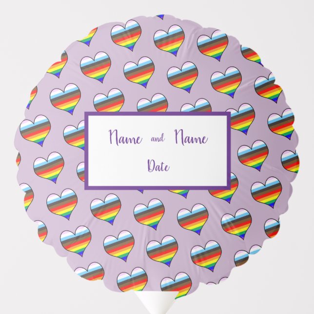 Rainbow Heart Pattern Balloon (Front)