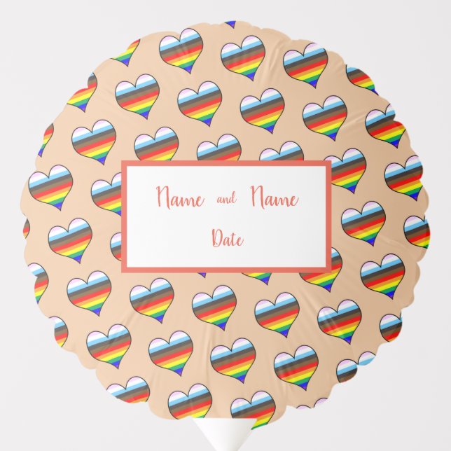 Rainbow Heart Pattern Balloon (Front)