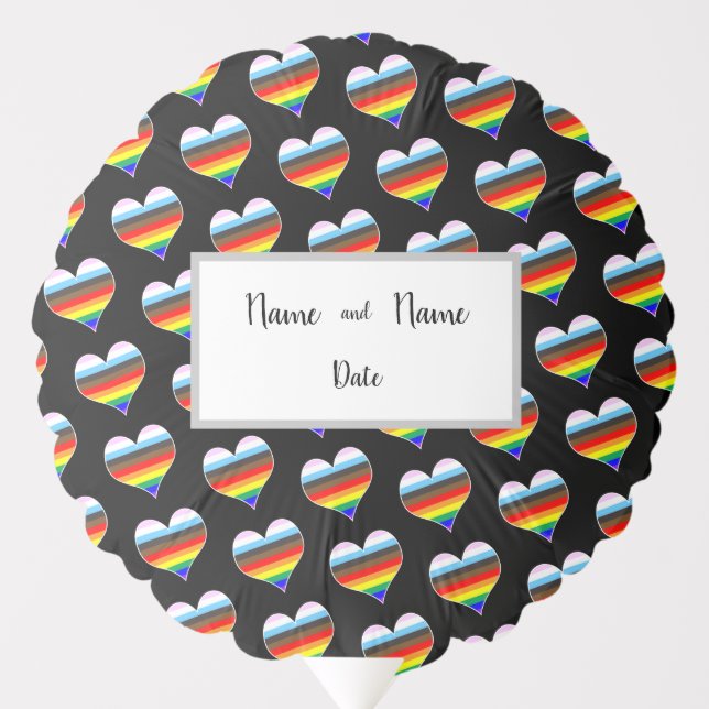 Rainbow Heart Pattern Balloon (Front)