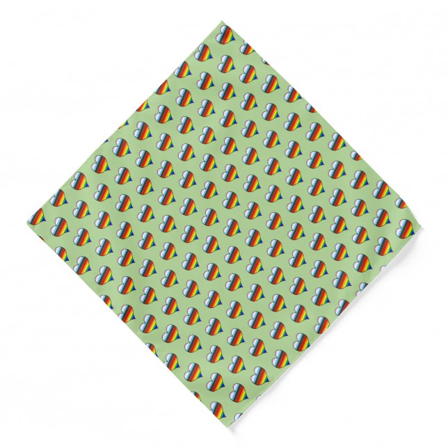 Rainbow Heart Pattern Bandana (Front)
