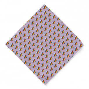 Rainbow Heart Pattern Bandana