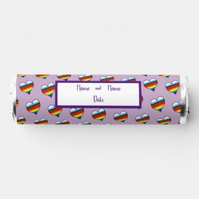 Rainbow Heart Pattern Breath Savers® Mints (Front)