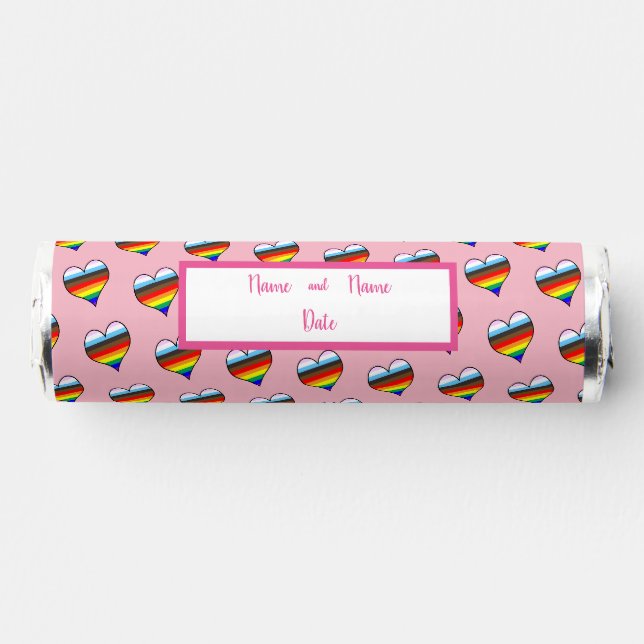 Rainbow Heart Pattern Breath Savers® Mints (Front)