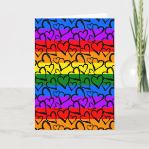 Rainbow Heart Pattern Card