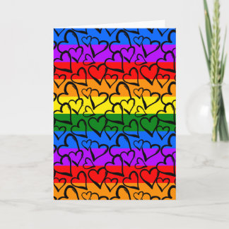 Rainbow Heart Pattern Card