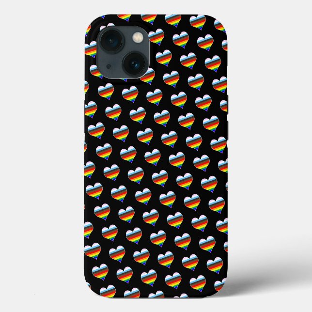 Rainbow Heart Pattern Case-Mate iPhone Case (Back)